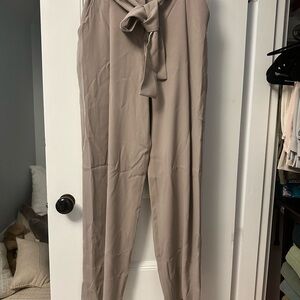MM Lafleur Taupe Tie-Waist Pants